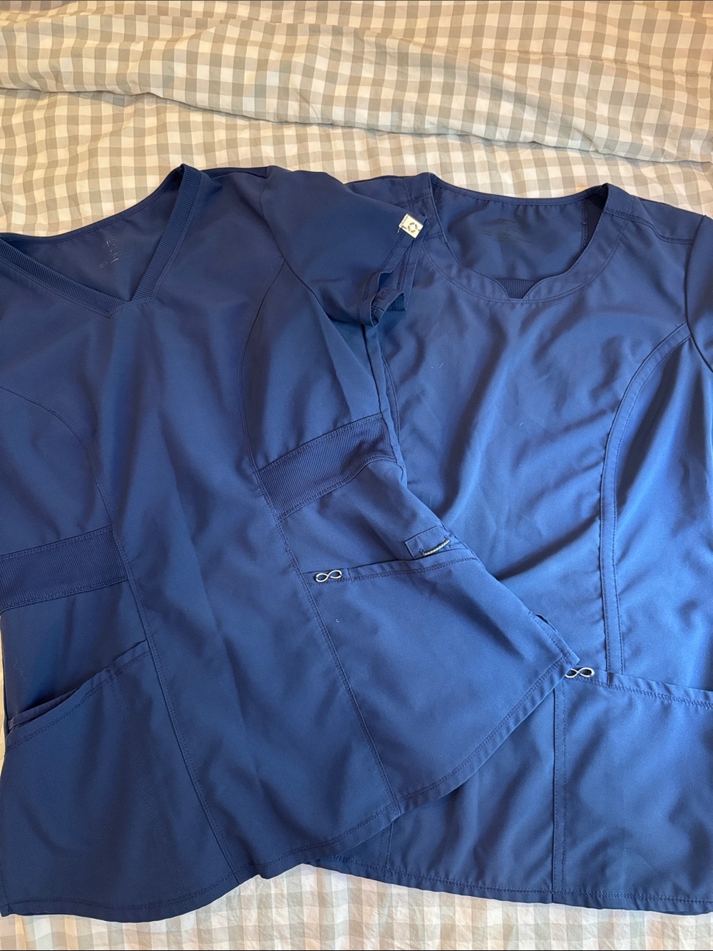 Cherokee Infinity Navy Blue Scrub Tops